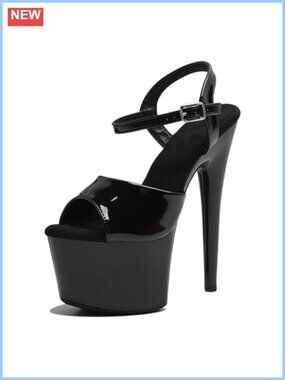 7in Platform Heels Ankle Strap Stiletto Pole Dancing Shoes Exotic Dancer 17cm